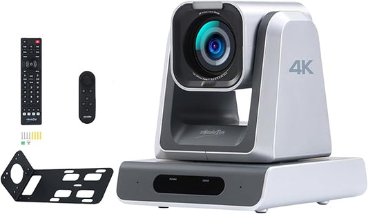 Zowietek 4K Native NDI|HX3(Certified) PTZ Camera PoE, 12X Optical Zoom, TOF Focus, Simultaneous HDMI & SDI outputs, RTSP/RTMP(s)/SRT, Standalone IP Live Streaming to Youtube for Meeting, Church, Event