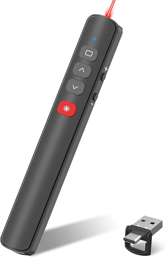 Presentation Clickers for PowerPoint Presentations, [2 in 1 USB C/A] PowerPoint Clicker Wireless Presenter, Presentation Pointer PPT Slide Clicker Remote Control for Mac, Computer
