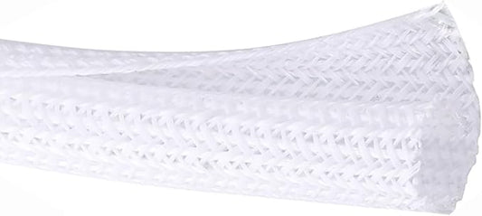 1/2" x100ft Split Sleeve Wire Loom Tubing - Chew-Proof Pet-Safe Cord Protector for USB, Power, Audio/Video Cables | Durable Cable Sleeve to Protect Cats & Wires | Easy Install, White