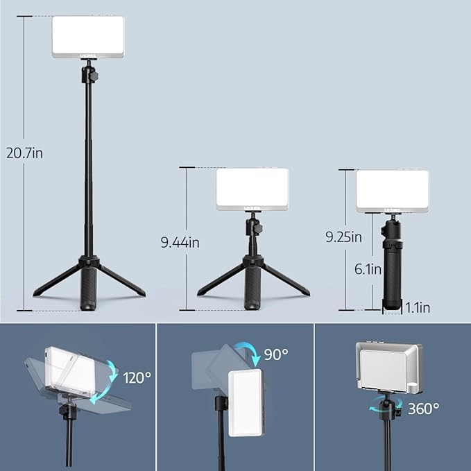 1Unit LitONES Zoom Lighting for Computer, 30 Light Modes, Portable Video Conference Lighting for Laptop, Ring Light for Desk, Zoom Call, Video Call, Video Conferencing, Remote Working Space Gray