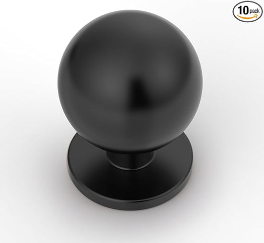 Asidrama 10 Pack Matte Black Kitchen Cabinet Knobs, Cabinet Knobs Kitchen Cabinet Hardware for Cupboard Drawer Knobs Dresser Knobs