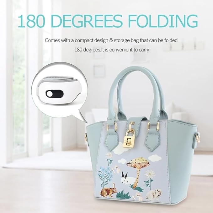 Eye Massager with Airbag Kneading,Constant Temperature Hot Compress, Multi-Frequency Vibration and Bluetooth Music (Pearl White, Large)