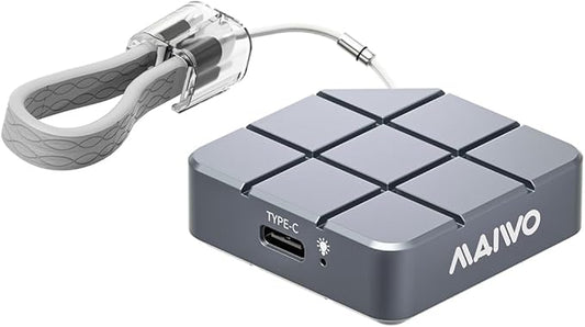 MAIWO Portable SSD 2TB External Solid State Drive, USB 3.2 GEN 2 Type-C Up to 1050MB/s, Mini NVMe SSD with 4K ProRes Videos for iPhone iPad MacBook macMini PS5, Aluminum (Grey)