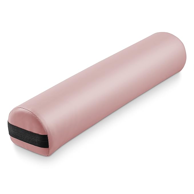 Saloniture 3/4 Round Massage Table Bolster Pillow Pad - 26 x 6 x 4-1/2 Inch - Pink