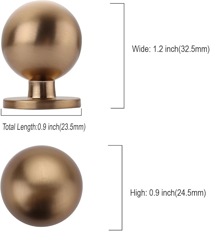 Asidrama 10 Pack Champagne Bronze Kitchen Cabinet Knobs, Cabinet Knobs Kitchen Cabinet Hardware for Cupboard Drawer Knobs Dresser Knobs