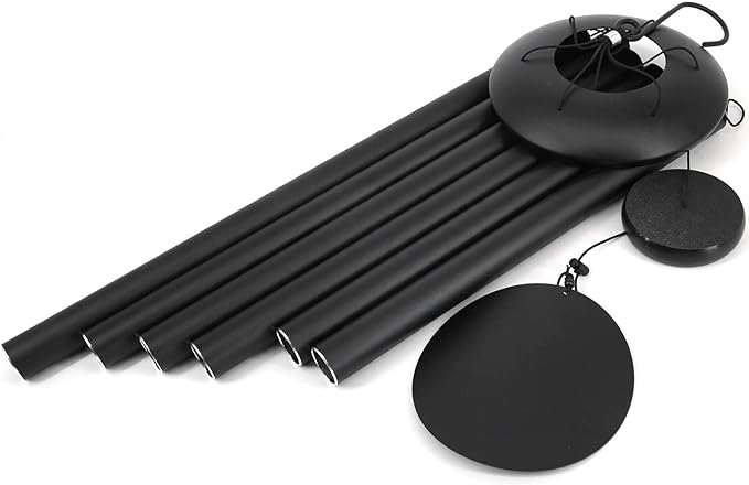 ASTARIN 45 in Memorial Wind Chimes Large with 6 Heavy Tubes, Large Deep Tone Wind Chimes Outdoor for Garden Hanging Décor,Sympathy Gifts. Black