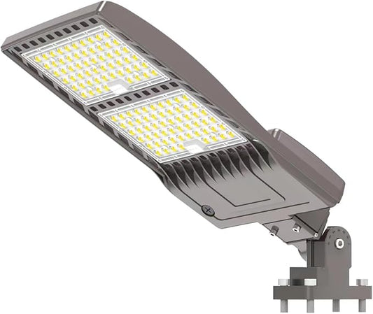 BBESTLED 320W LED Parking Lot Light Outdoor Wall/Arm Mount, UL DLC Listed IP65 5000K 44800LM Commercial Area Lighting 100-277VAC Input, LED Shoebox Parking Pole Light Fixtures