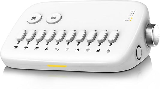White Noise Sound Machine with 30 Soothing Sounds, Slide-Rail Button & DIY Scene Modes, Rechargeable/Plug in Sleep Machine, Adjustable Volume/Timers/Back to School Gift for Adult,Baby,Travel