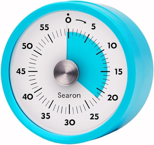 Searon Kitchen Timers for Cooking, Magnetic Visual Timer for Kids Teachers Classroom School ADHD Autism Oven or Adult with Special Needs (Blue)