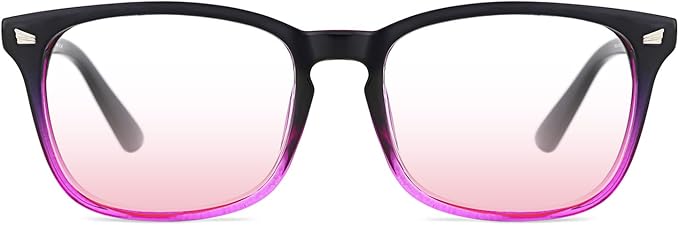 TIJN Blue Light Blocking Glasses for Women Men Clear Frame Square Nerd Eyeglasses Anti Blue Ray Computer Screen Glasses