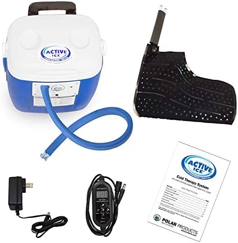 Polar Active Ice 3.0 Cold Therapy Ice Machine System with Programmable Timer, Large Foot Therapy Compression Pad, Lightweight 16 Quart Cooler, Quiet Pump, Strong Cryotherapy Pain Relief Treatment
