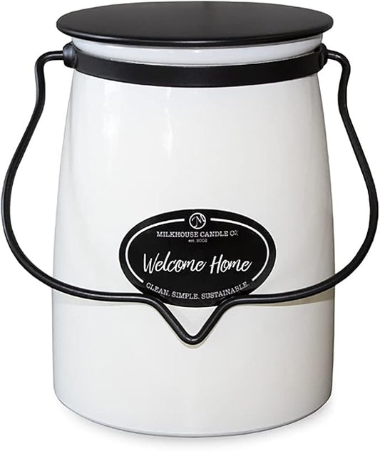 Milkhouse Candle Company - Welcome Home - Creamery Collection - 22oz Single Cotton Wick Soy Candles with Beeswax - Long Burn Time, Made in The USA - Non Toxic, Premium Scented Candles