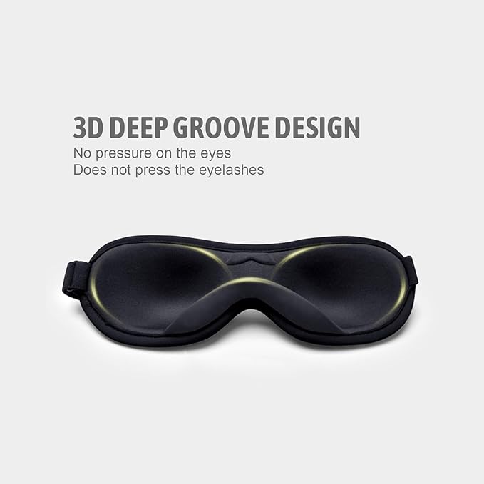 Sleep Eye Mask for Women Men, Eye Covers for Sleeping, 3D Sleep Mask for Travel Yoga Nap (Black)