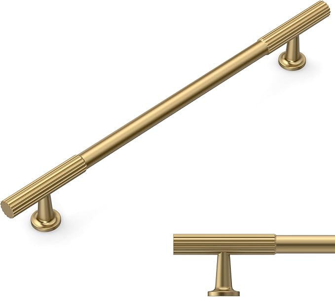 Amerdeco 10 Pack Champagne Bronze Cabinet Pulls 7.5 Inch(192MM) Hole Centers Kitchen Cabinet Handles Hardware for Cabinets Cupboard Handles Drawer Pulls ZH0071