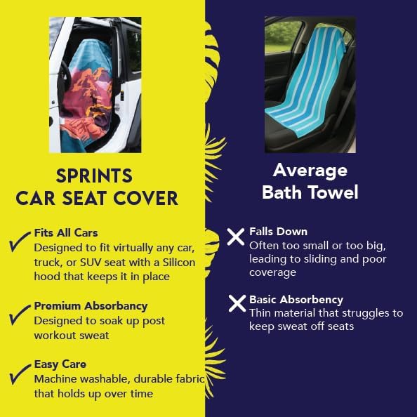 Sprints Athletic Running Towel, Full-Sized, Car Seat Cover - Performance Microfiber (Peaches & Pleasures The Small Kind)