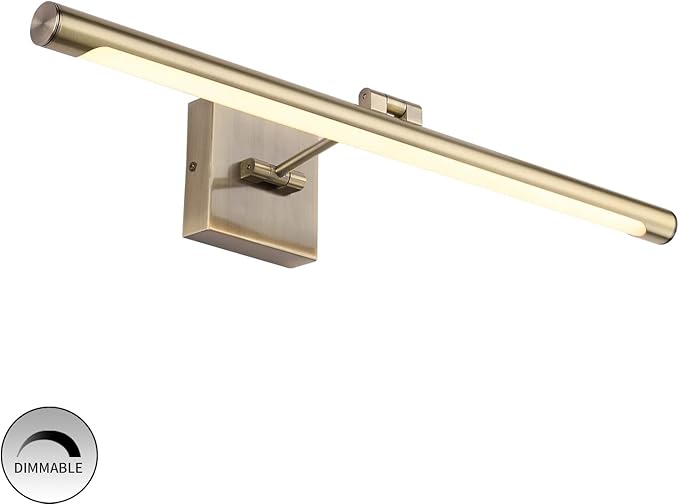 Joosenhouse Modern LED Picture Lights Dimmable 24.4" Inch Antique Bronze Picture Lighting for Paintings Swing Arm with Rotatable Sconces Wall Lamp, 14W (70W Eqv.), Hardwired Connection,Warm White