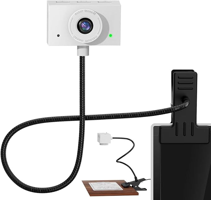 Eye Contact Webcam with Microphone for PC, 1080P Center cam for mac, 95°FOV Middle-Screen Center cam, USB computer camera Plug&Play, for desktop computer Facetime Compatible with macOS&Windows (White)