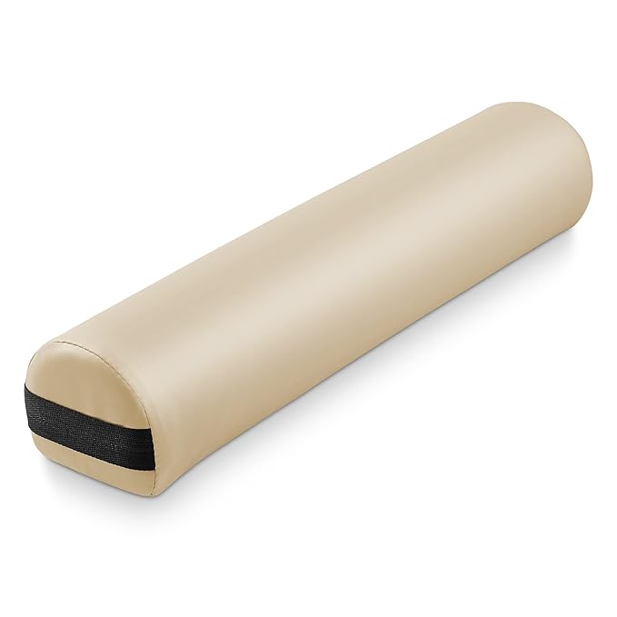 Saloniture 3/4 Round Massage Table Bolster Pillow Pad - 26 x 6 x 4-1/2 Inch - Cream