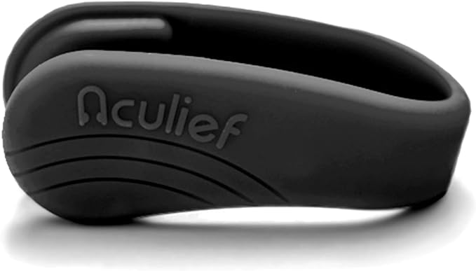 Aculief Wearable Acupressure Hand Clip - Stress Management with Thumb Pressure Point Device - Portable Wellness with Acupressure Clips for Hands - Regular, Black