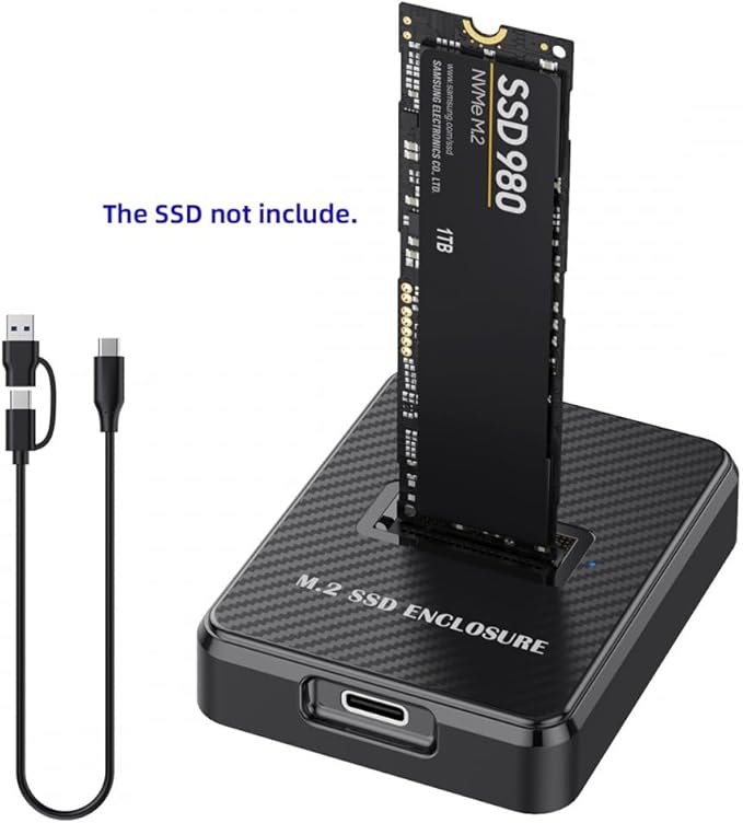 CY USB 3.0 USB-C Type-C to NVME M-Key M.2 NGFF SATA SSD Docking Vertical External PCBA Case Enclosure RTL9210B Chipset