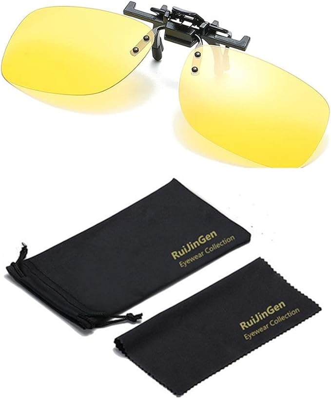 Clip on Flip up Polarized Lens For Prescription Glasses UV Protection Sunglasses (Clear lenses not Polarized)