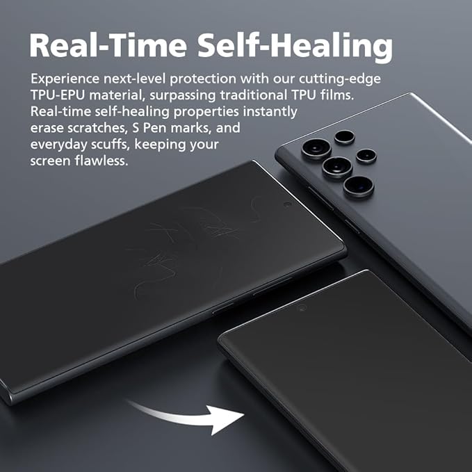 3-Pack for Samsung Galaxy A56 5G Flexible TPU-EPU Screen Protector [Not Glass] [0.1S Fingerprint Unlock] [Real-Time Self-Healing] HD Clear, Unbreakable, Bubble Free Easy Installation with Alignment Jig