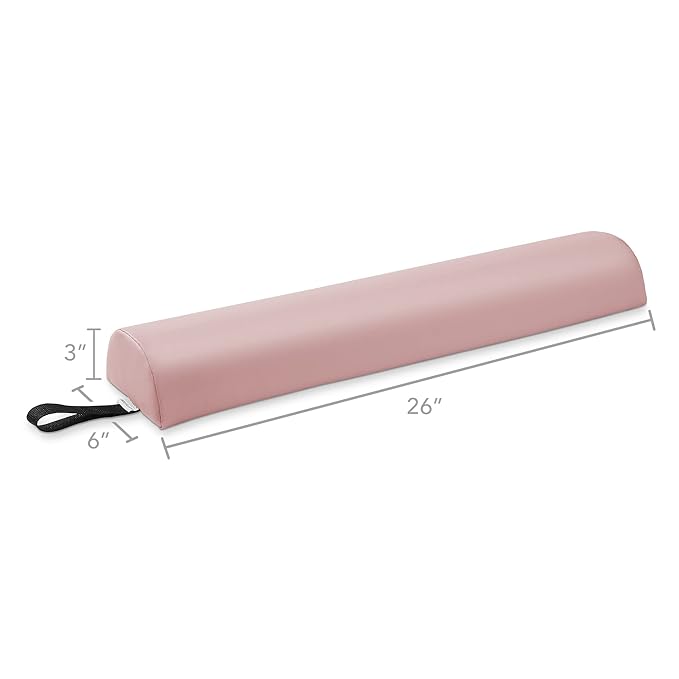 Saloniture Half Round Massage Table Bolster Pillow Pad - 26 x 6 x 3 Inch - Pink