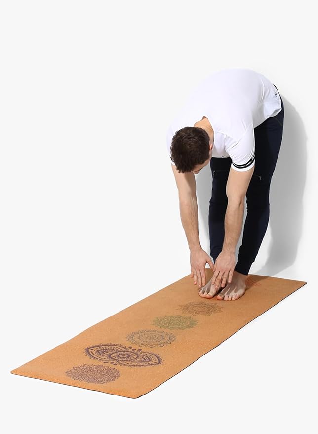 Shakti Warrior Cork Yoga Mat - Artist Designed, Premium Printed Eco-Friendly Non-Slip mat, Great for Regular & Hot Yoga, Pilates, Workouts 72 inch x 24 inch x 3mm Thick