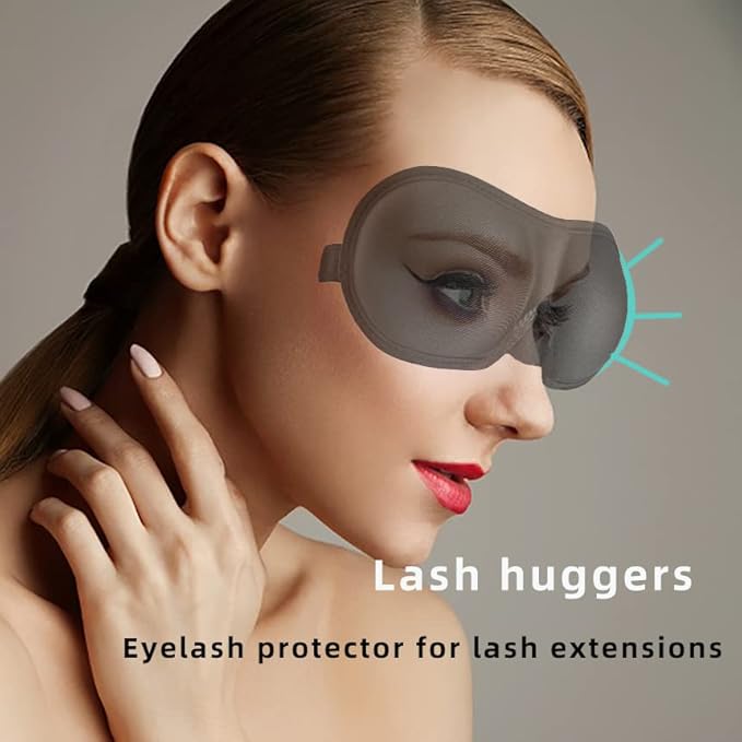 3D Eye mask for Sleeping,Machine Washable, Sleep Mask for Women, Blinder Blindfold Airplane (Black+Purple)