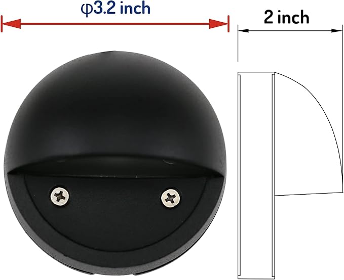 2W LED Deck Lighting Low Voltage Deck Lights Landscape Lighting Landscape Lights Outdoor Replaceable G4 LED Bulb 3000K Aluminum housing for Step,Pathway,Walkway,Yard Black, Pack of 10