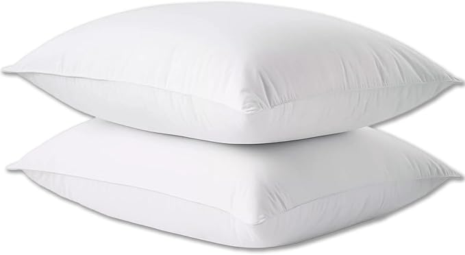 Hotel Collection Bed Pillows King Size Set of 2 Back Sleeper Pillow for Adults Stomach Kids Side Sleeping Medium Soft Plush Fluffy White 20x36 inches