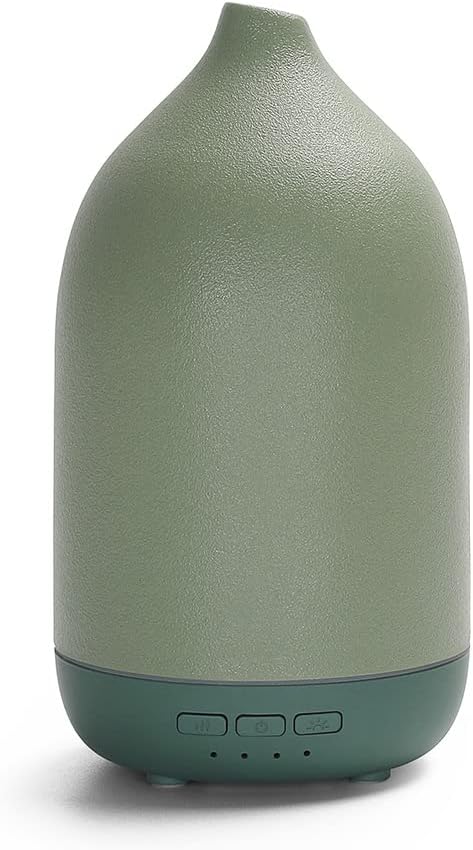 Essential Oil Diffusers, Aromatherapy Diffuser for Essential Oils, 100ml Ceramic Oil Diffusers for Large Room - 5 Timers, Warm Ambient Light, Auto-Off