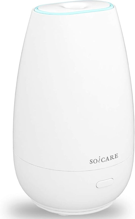 SOICARE Car Diffuser (2nd Generation), Small Portable Car Essential Oil Diffuser with Built-in USB Cable, Mini Aromatherapy Air Scent Humidifier Diffuser for Travel/Office/Home (White)