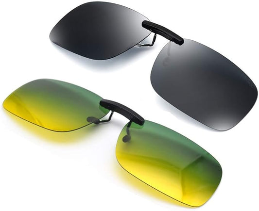 Night Driving Glasses and sunglasses Clip-On, Polarized Glare Reduce, High Definition Vision