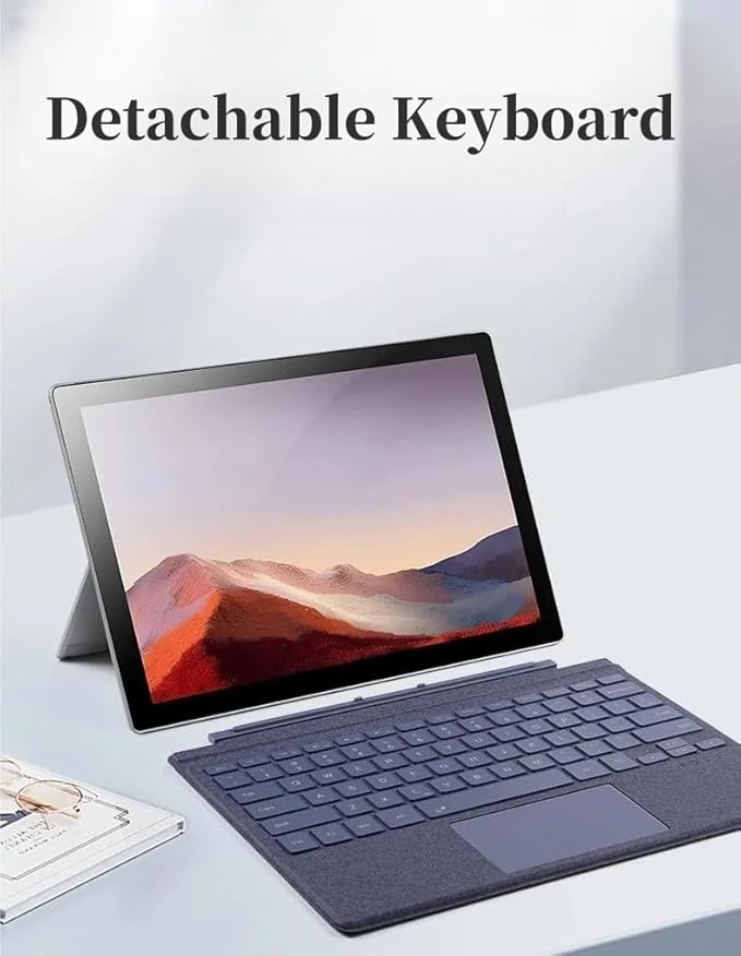 Keyboard for Surface Go 4/Go 3 /Go 2/Go, Portable Type Cover for Surface Go, 7-Color Backlit, Ultra-Slim Wireless Keyboard with Multi-Touch Trackpad,Gray