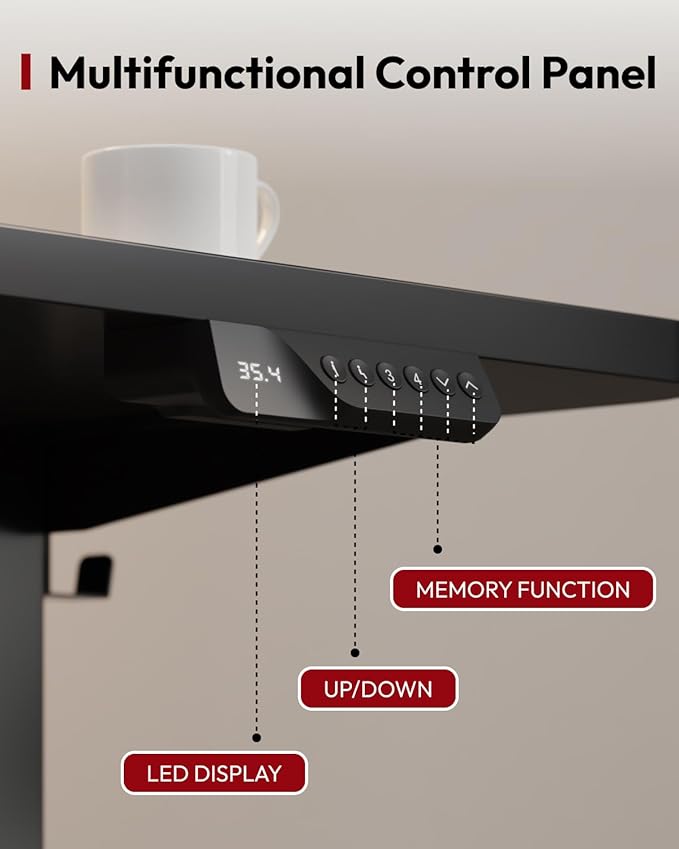 SANODESK Standing Desk Height Adjustable Electric Stand up Desk 63x28 Inches Sit Stand Home Office Desk with Splice Board, Black Frame/Black Top