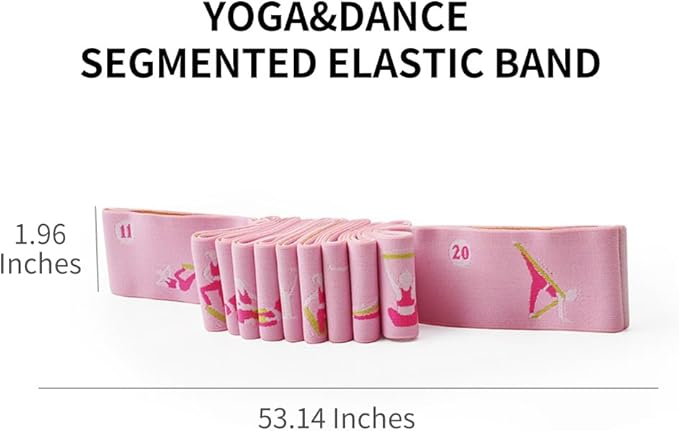 Resistance Bands 11 Loops with Guide Stretch Straps - Exercise Bands for Stretching, Yoga, Pilates & Physical Therapy - Elastic Fabric Workout Bands for Home Gym, Dance, Flexibility Training & Ballet Stretching Equipment