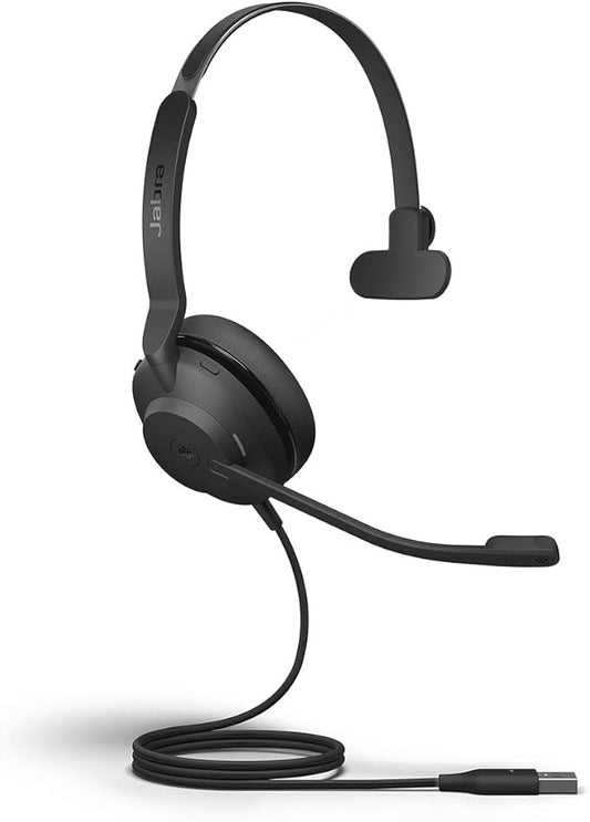 Jabra Evolve2 30 SE Wired Mono Noise-Cancelling Headset - Features 2-Microphone Call Technology and USB-A Cable - MS Teams Certified, Works with All Other Platforms - Black