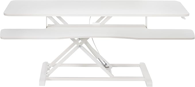 VIVO 48 inch Desk Converter, K Series, Height Adjustable Sit to Stand Riser, Dual Monitor and Laptop Workstation with Wide Keyboard Tray, White, DESK-V048KW
