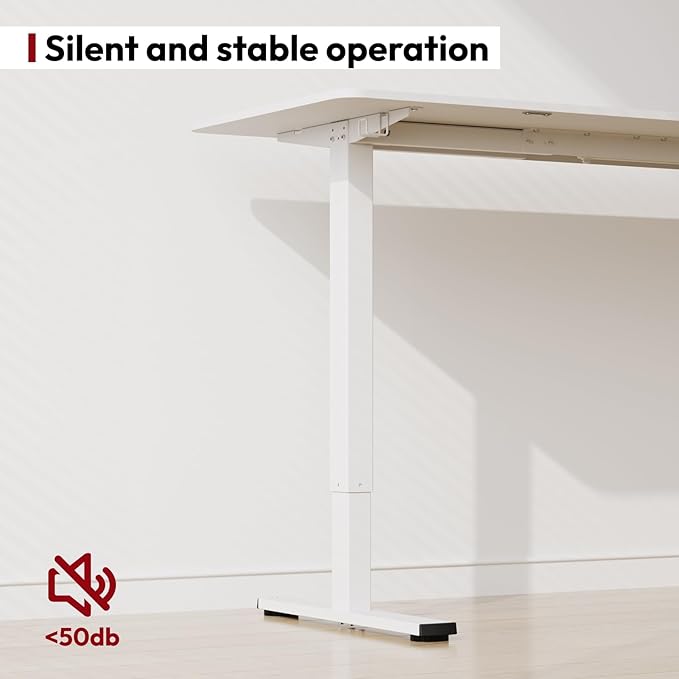 SANODESK Electric Standing Desk 71x32 Inch Height Adjustable Stand Up Desk Home Office Computer Workstation Sit Stand Home Office Desk with Splice Board (White Frame + White Top)