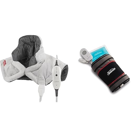 Sunbeam Heating Pad for Neck and Shoulder Pain Relief with Auto Shut Off and Moist Heating Option & Heating Pad Wrap for Joint Pain Relief with Frozen Pack
