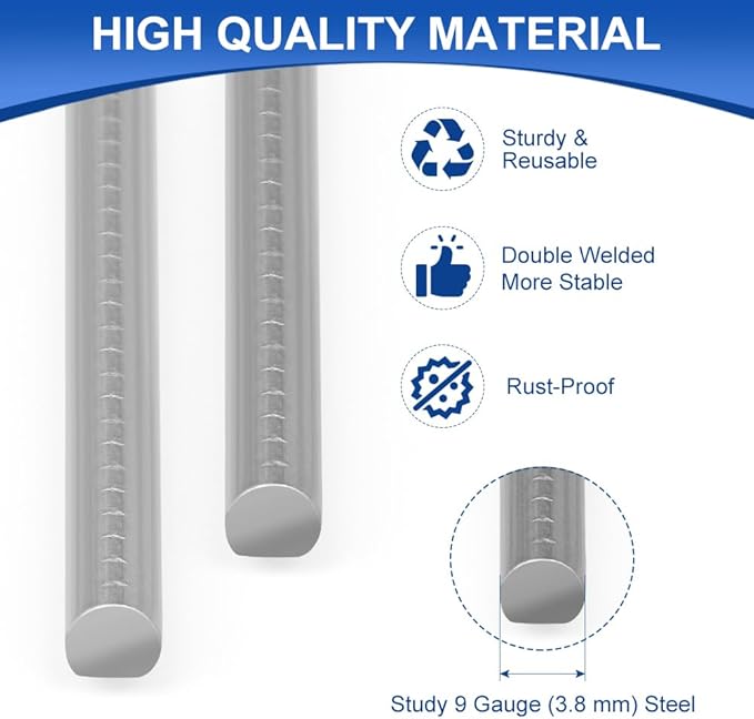 25 Pack Heavy Duty Metal H Frame Wire H Long Stakes, 30'' x 10'' Yard Sign Stake for 4mm Corrugated Signs