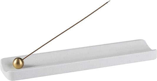 Koville Italian Quarella Engineered Marble Incense Holder, Incense Holders for Sticks, Sturdy Incense Burner Ideal for Meditation and Relaxing, Easy to Clean(Ariete Quarella)