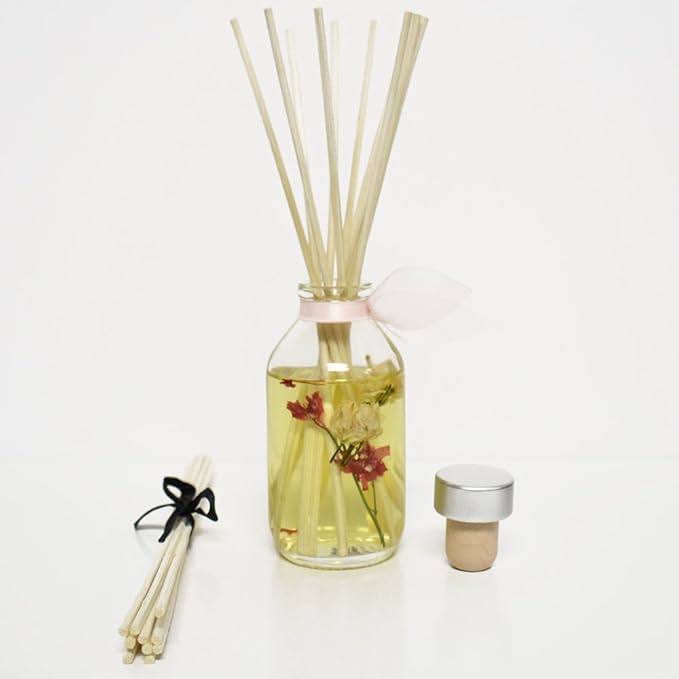 LOVSPA Reed Diffuser Set, Wild Flowers Scented Oil Diffuser with Sticks, Home Fragrance Accessories for Bathroom Shelf Decor, Aroma Diffusers for Home or Office Desk, USA Made