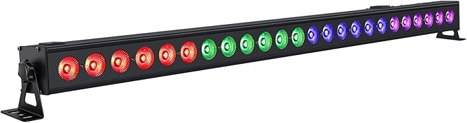 LED Stage Light Bar - 72W 24LED RGB DJ Light Bar Sound Activated Auto Play Wall Washer by DMX Control for Church Wedding Event Birthday Party Stage Lighting