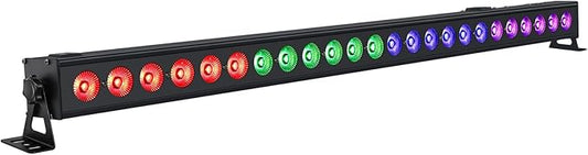 LED Stage Light Bar - 72W 24LED RGB DJ Light Bar Sound Activated Auto Play Wall Washer by DMX Control for Church Wedding Event Birthday Party Stage Lighting