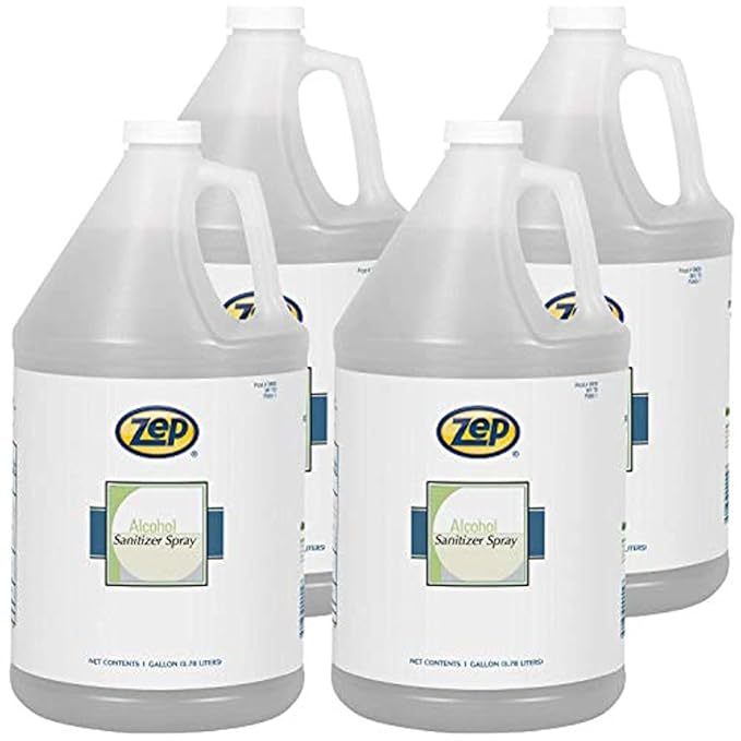 Zep Alcohol Hand Sanitizer Spray Refill - 1 Gallon (Case of 4) 90024-70% Ethanol-Based, Non-Foaming for Dispensers, Manufactured in the USA