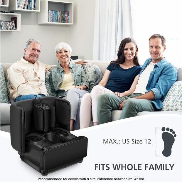 COMFIER 2 in 1 Foot Massager Machine,Shiatsu Foot and Calf Massager with Heat,Kneading,Vibration,Compression Massagers for Feet,Ankle,Leg,Tired Muscles & Plantar Fasciitis,Gift for Men Women