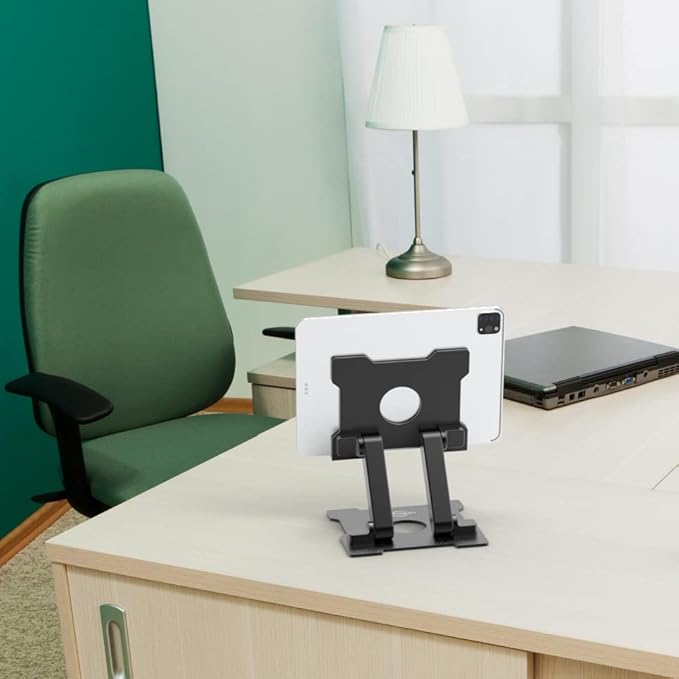 KABCON Tablet Stand,Adjustable Drawing Holder Eye-Level Aluminum Solid Stand for Desk, Portable Monitor, iPad Pro 9.7 10.5 Air Mini,Microsoft Surface Pro,Tab-Up to 15''