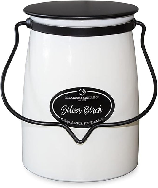 Milkhouse Candle Company - Silver Birch - Creamery Collection - 22oz Single Cotton Wick Soy Candles with Beeswax - Long Burn Time, Made in The USA - Non Toxic, Premium Scented Candles